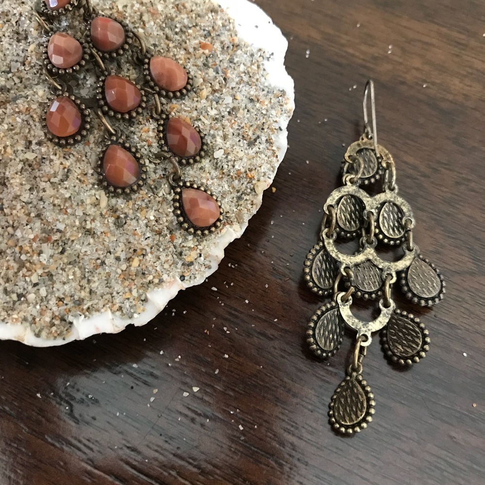 Coppery chandelier earrings